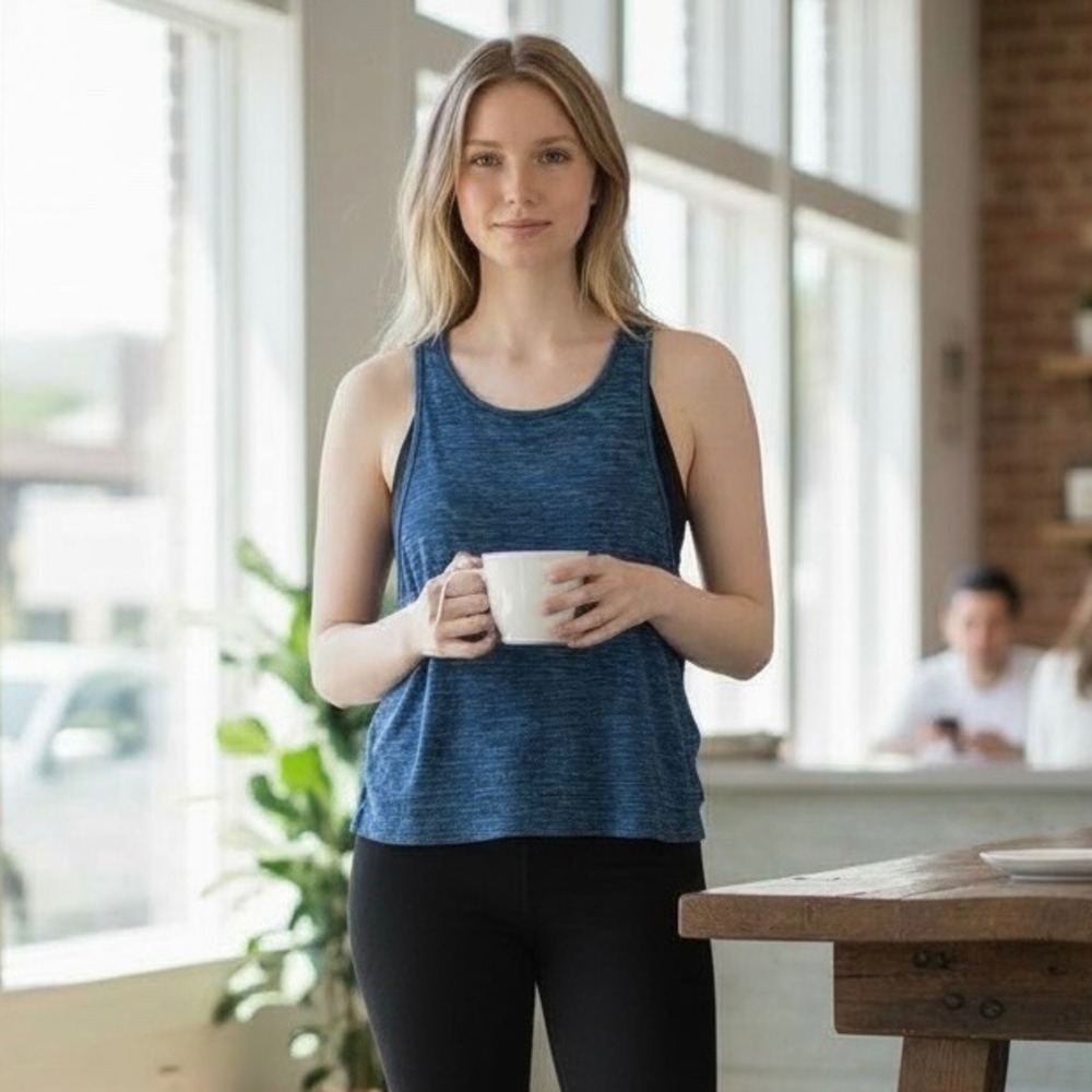 J Crew Bundle of Two Tank Tops Blue Marled‎ Black Womens Size Medium